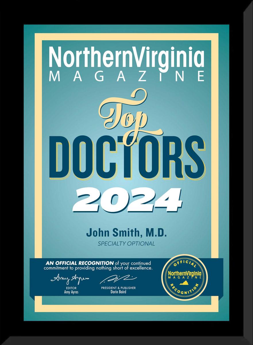 2024 TOP DOCTORS PLAQUE Northern Virginia Magazine