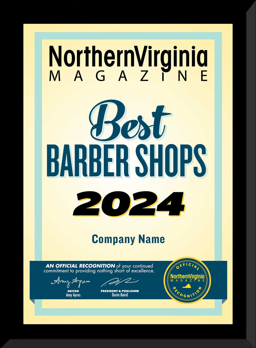 2024 Best Salon/Best Barber Shop Plaque Northern Virginia Magazine