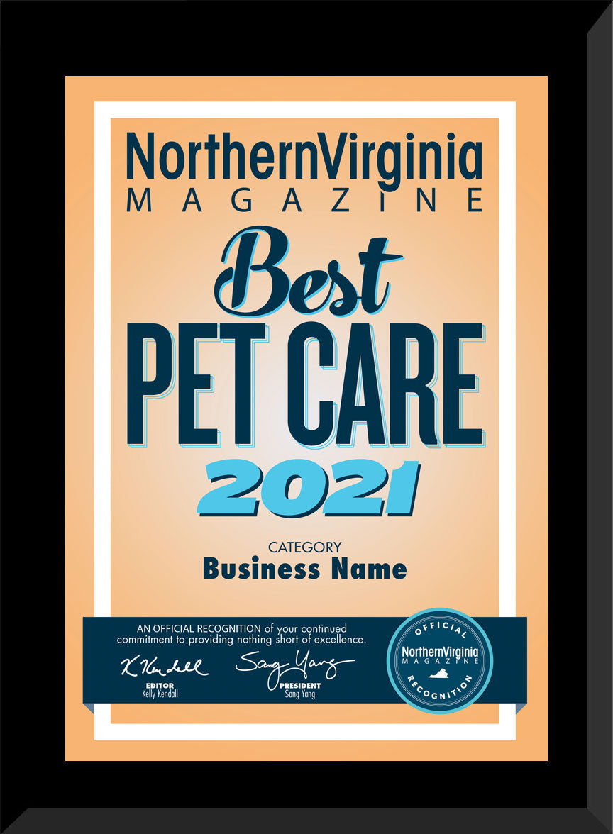 2021 Best Pet Care Plaque Northern Virginia Magazine