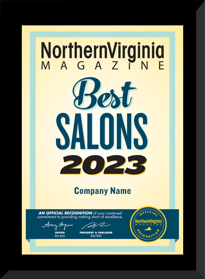2023 Best Salon/Best Barber Shop Plaque Northern Virginia Magazine