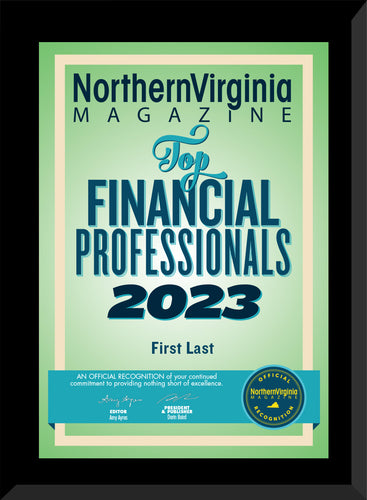2023 Top Financial Professionals Plaque