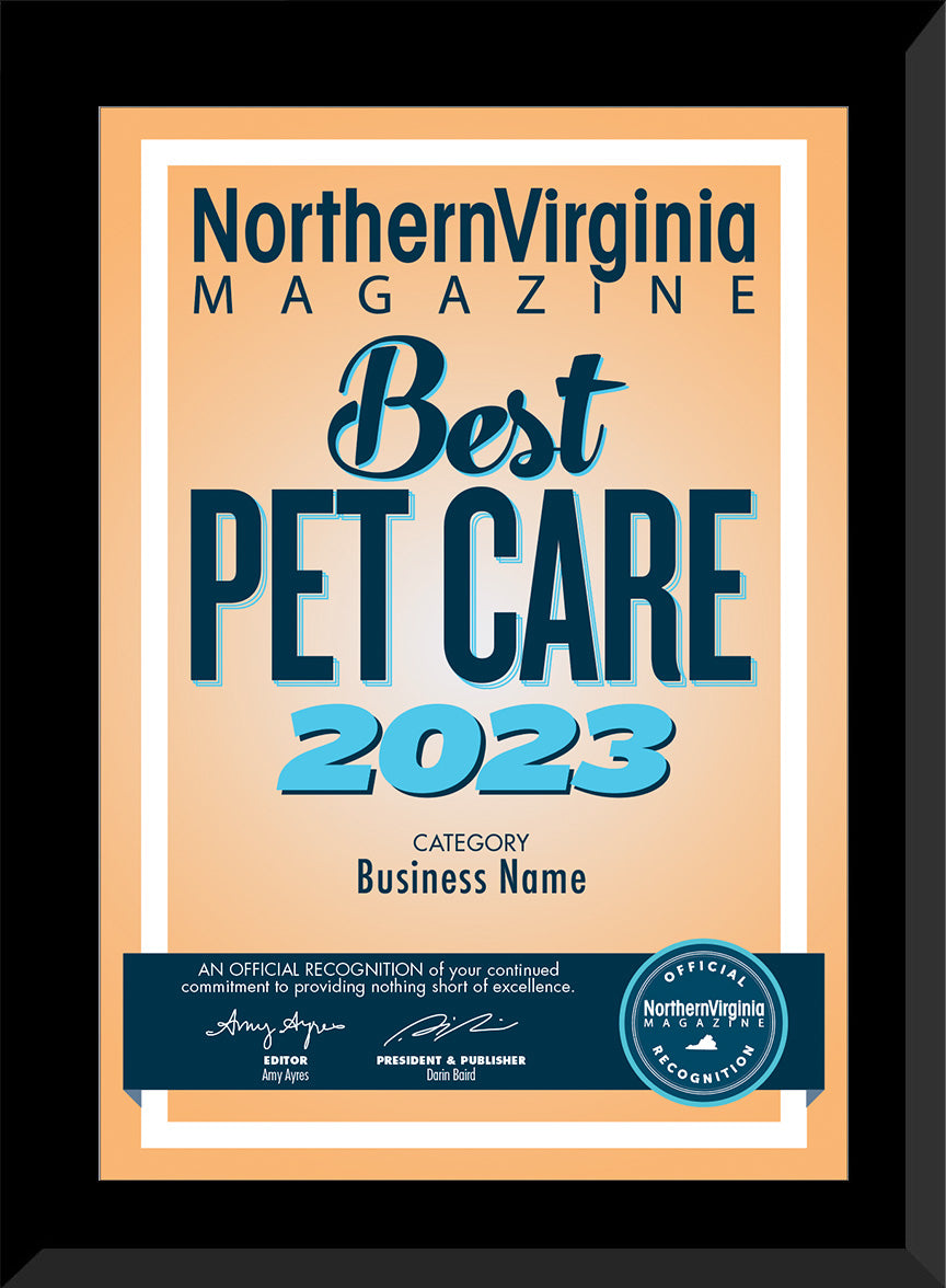 2023 Best Pet Care Plaque Northern Virginia Magazine
