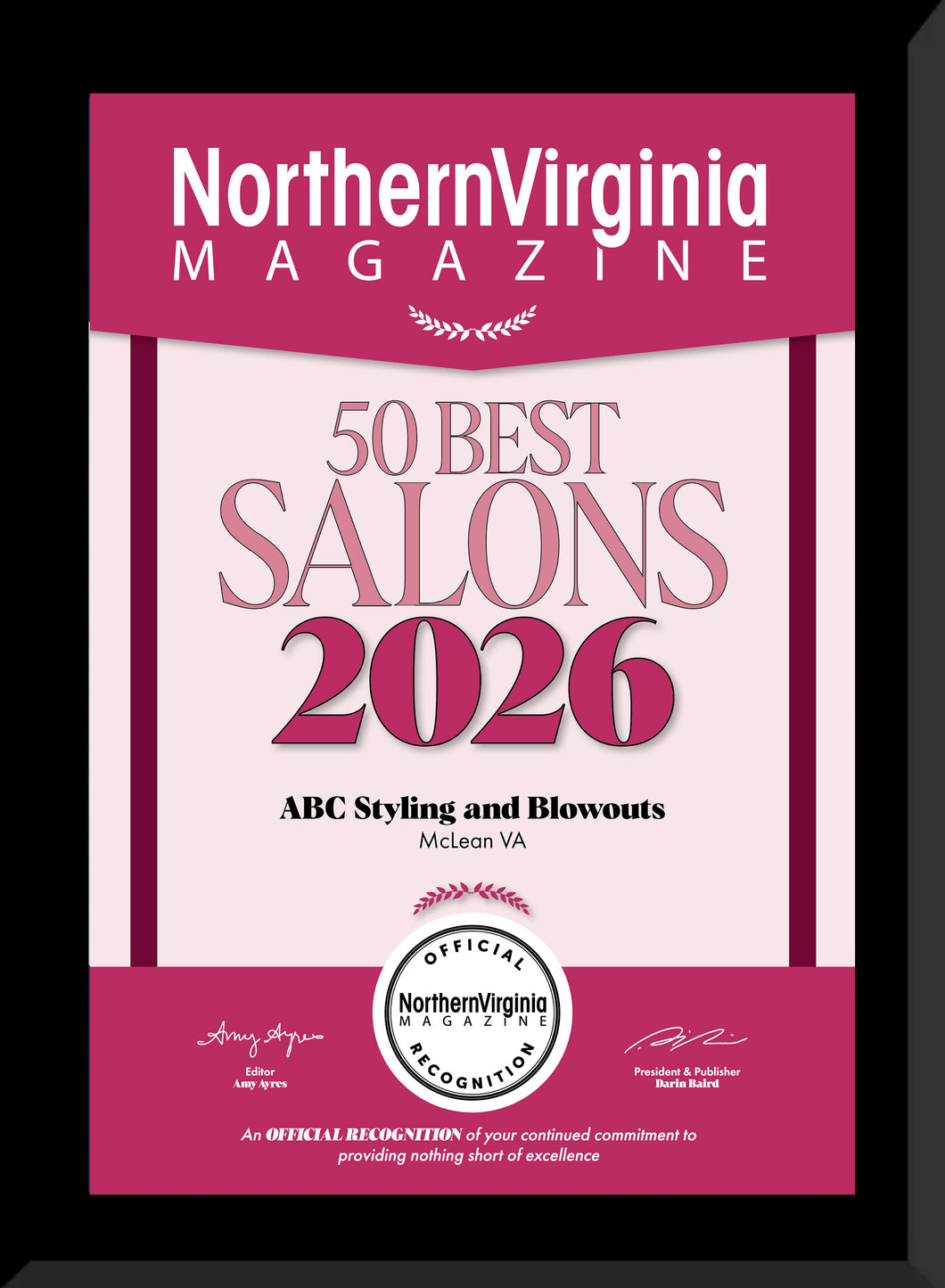 2026 Best Salon Plaque