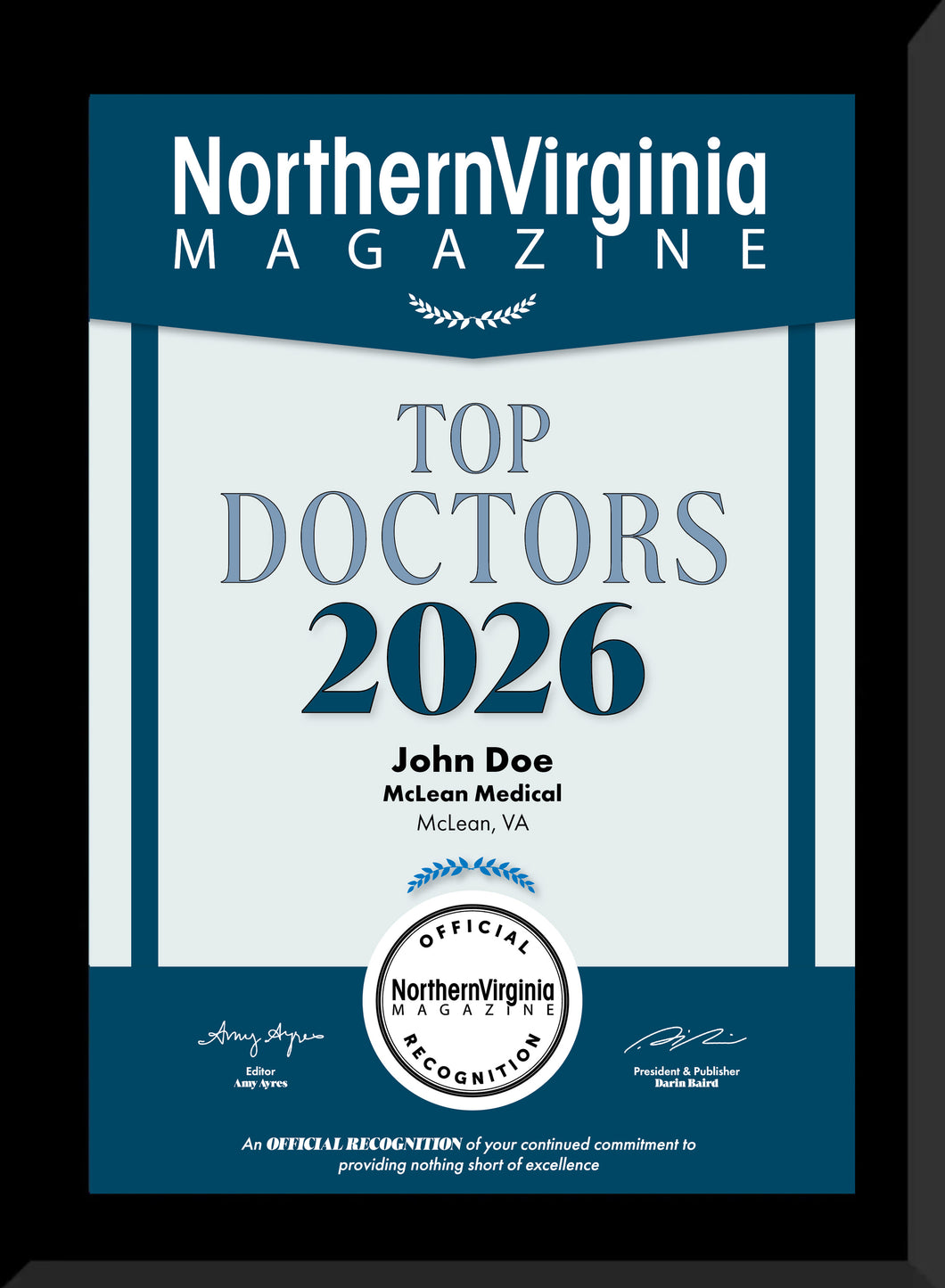 2026 Top Doctor Plaque