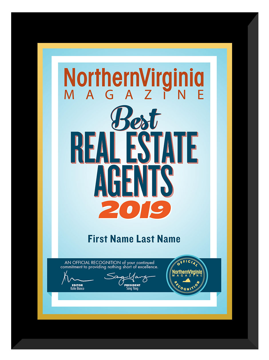 2019 Best Real Estate Agents Plaque