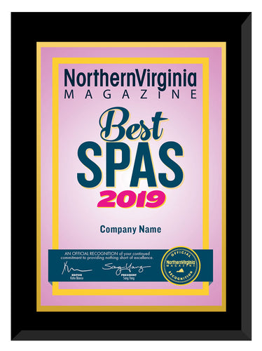 2019 Best Spas Plaque