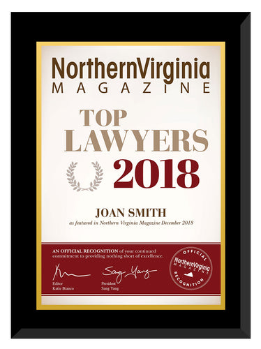 2018 Top Lawyers Plaque