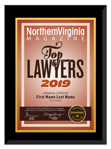 2019 Top Lawyers Plaque
