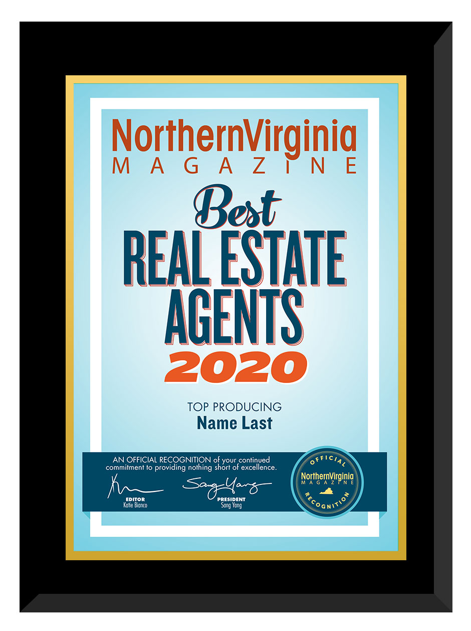 2020 Best Real Estate Agents Plaque