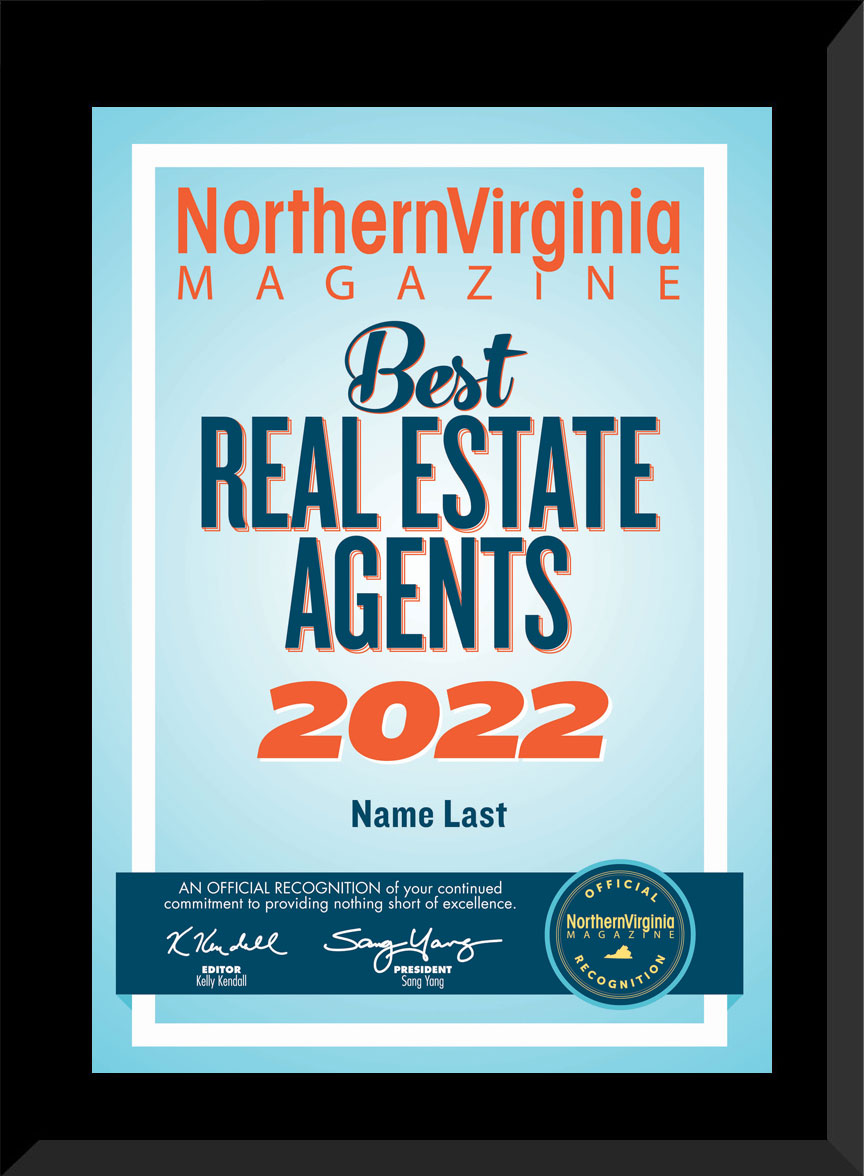 2022 Best Real Estates Agent Plaque