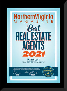 2021 Best Real Estates Agent Plaque