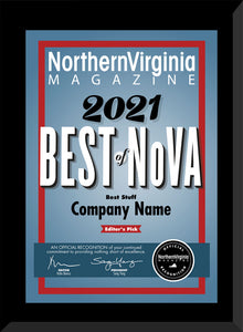 2021 Best of NoVA-Reader's Choice, Runner Up or Editor's Pick