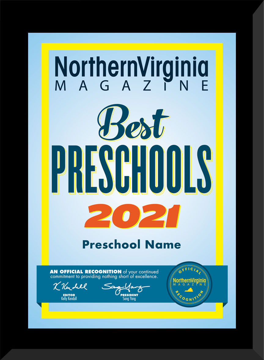 2021 Best Preschool Plaque Northern Virginia Magazine
