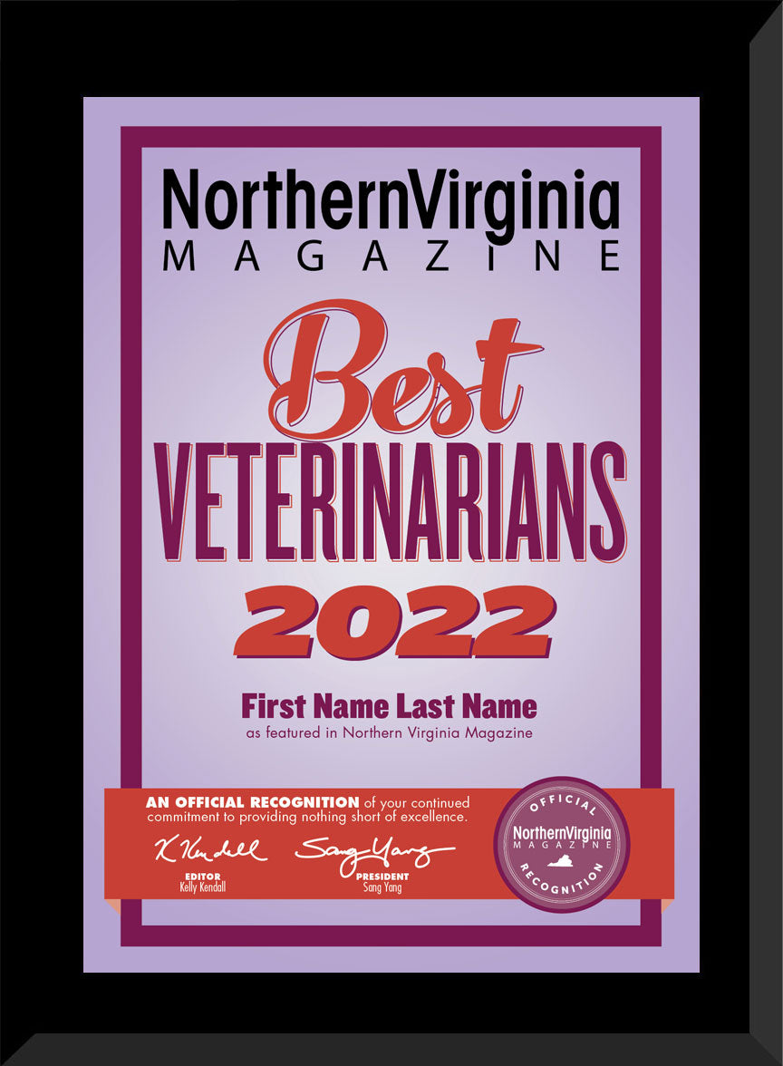 2022 Best Veterinarians Plaque