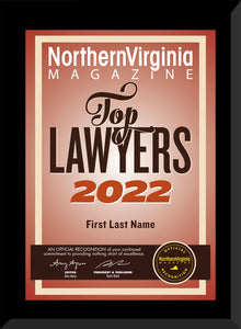 2022 Top Lawyers Plaque