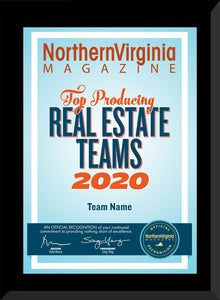 2020 Top Producing Real Estate Teams Plaque