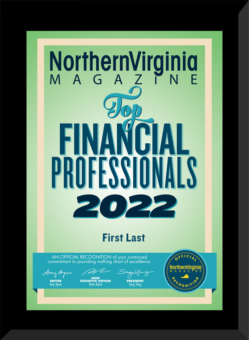 2022 Top Financial Professionals Plaque