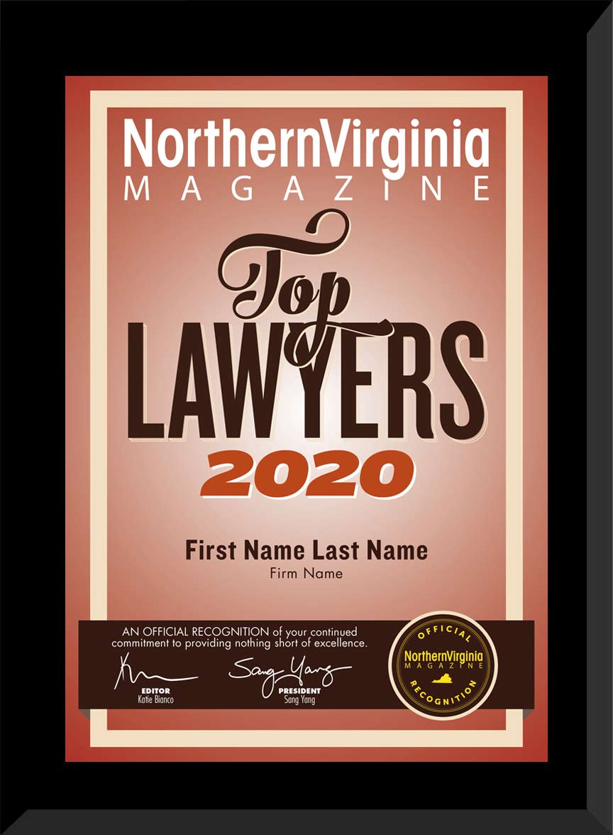 2020 Top Lawyers Plaque